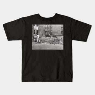 Boys Playing Sandlot Ball, 1954. Vintage Photo Kids T-Shirt